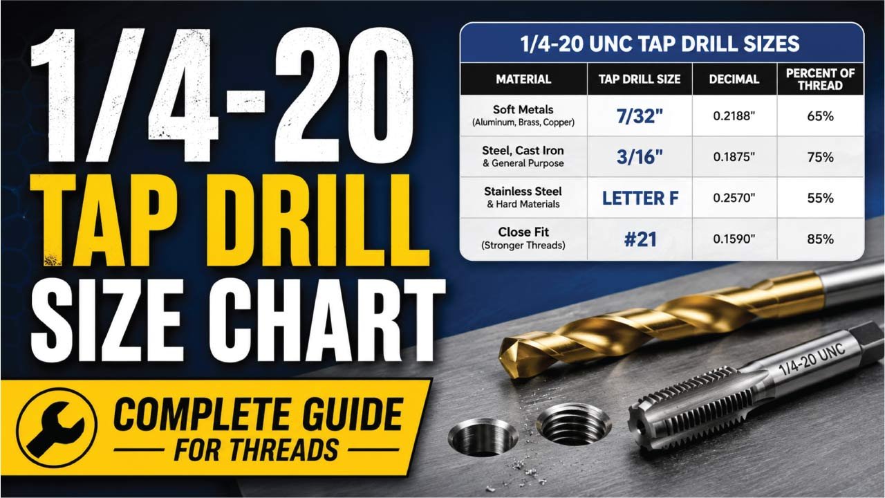 1/4-20 Tap Drill Size Chart