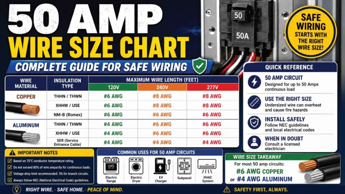 50 Amp Ground Wire Size