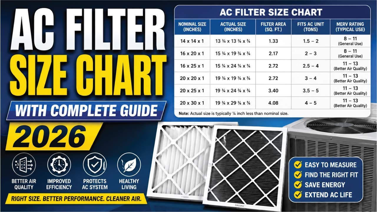 AC Filter Size Chart With Complete Guide