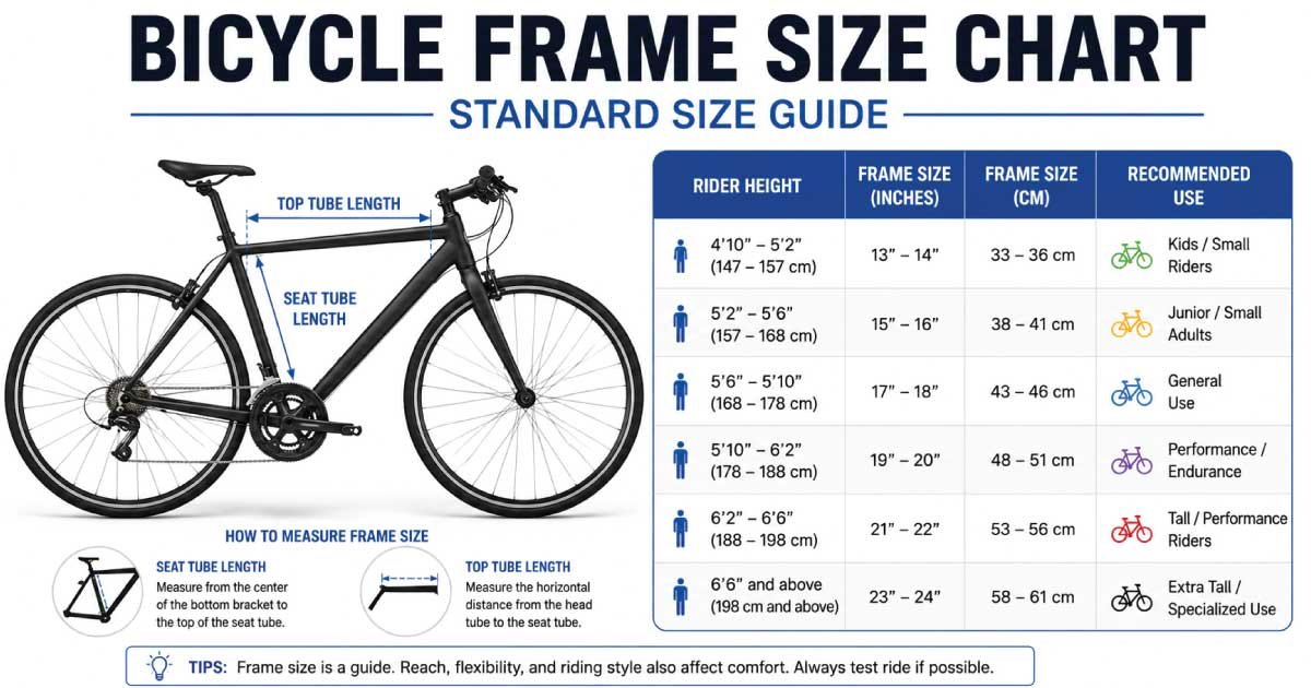 Bicycle Frame Size Chart