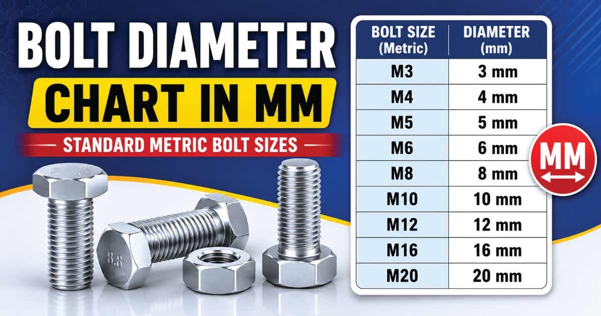 Bolt Diameter Chart in mm