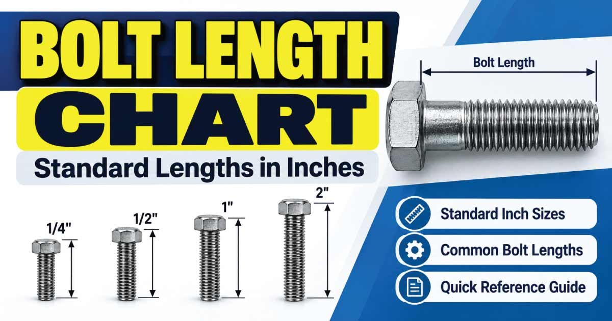 Bolt Length Chart: Standard Lengths in Inches