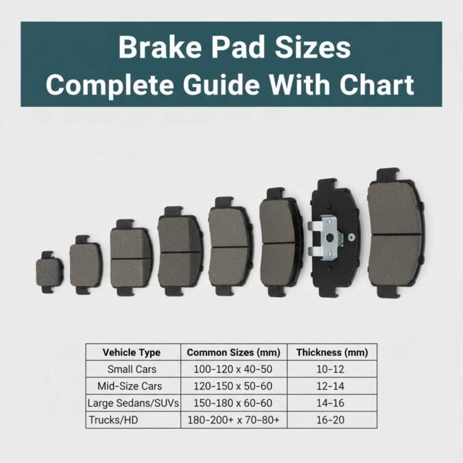 Brake Pad Size Chart: Complete Guide 2025 + PDF - Mech Forged