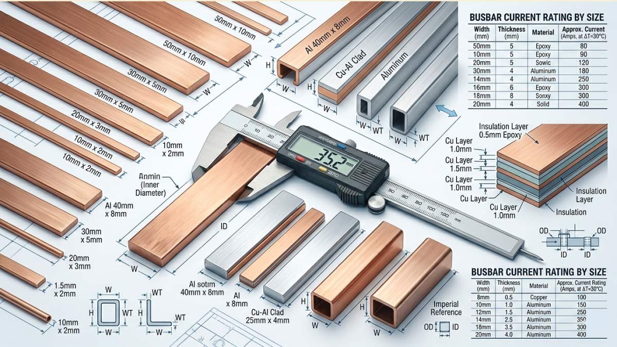 Busbar Size Chart: