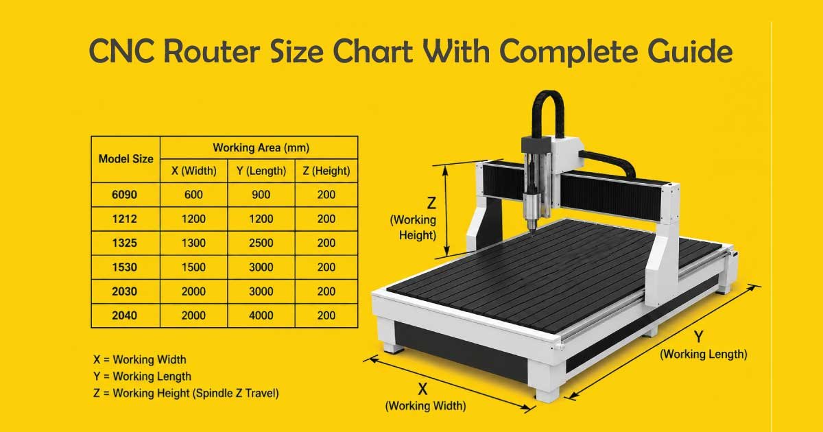 CNC Router Size Chart With Complete Guide