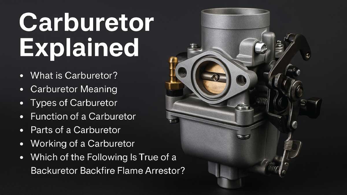 Carburetor: Meaning, Definition, Types, Parts, Functions, and How It Works