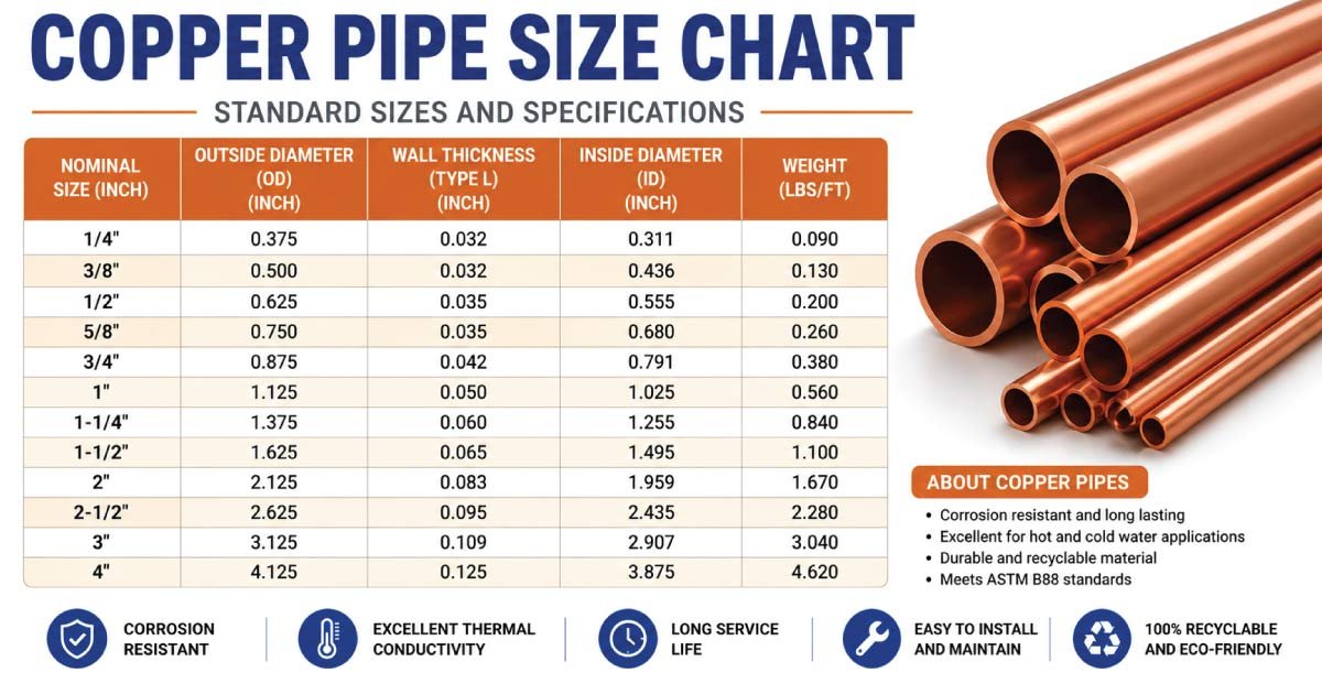 Copper Pipe Size Chart