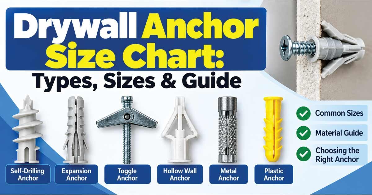 Drywall Anchor Size Chart