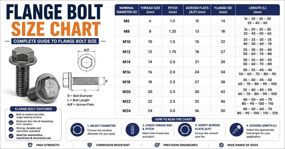 Flange Bolt Size Chart