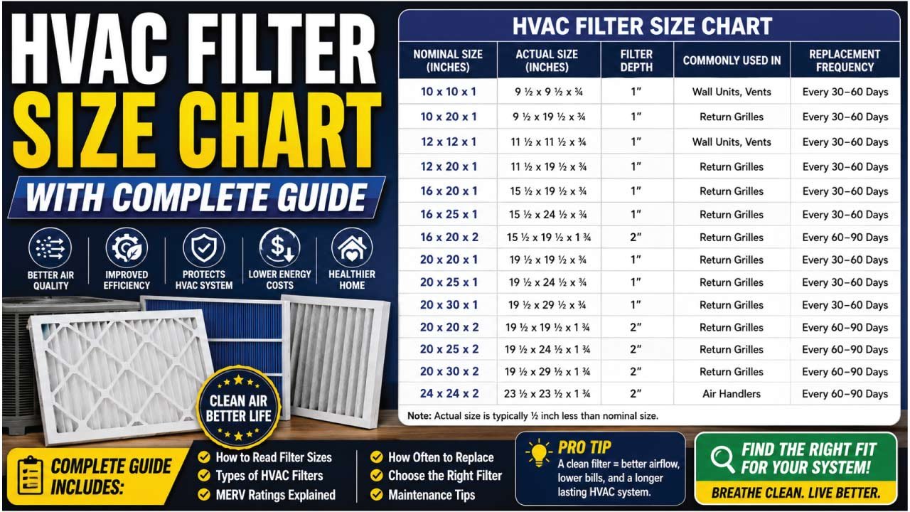 HVAC Filter Size Chart With Complete Guide