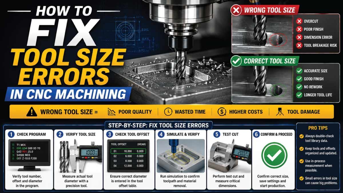 How to Fix Tool Size Errors in CNC Machining