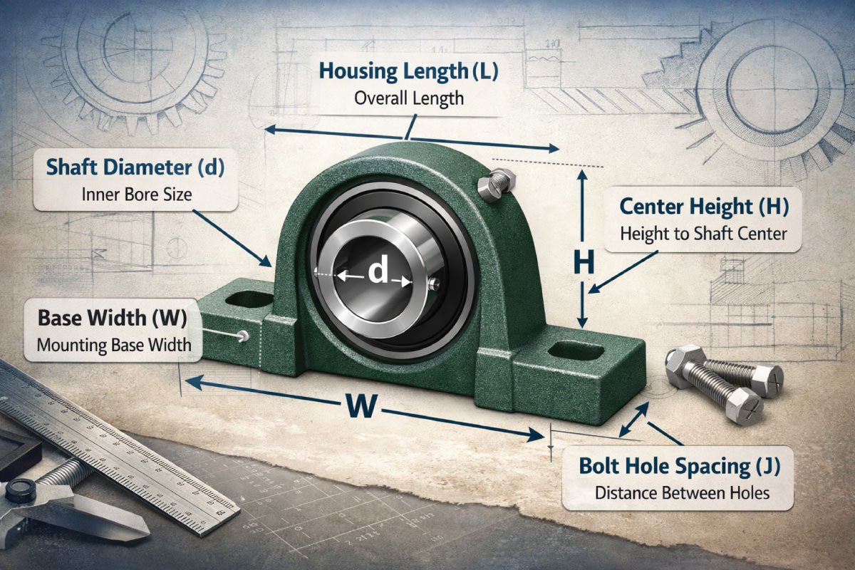 Key Dimensions in Pillow Block Bearing Sizing