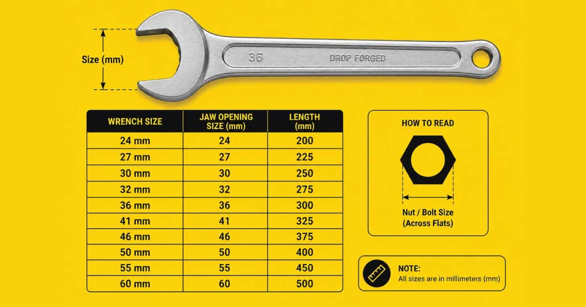 Large Wrench Size Chart