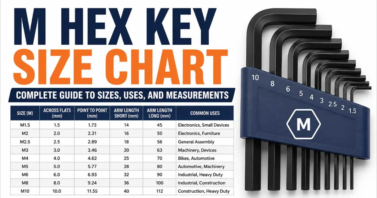 M Hex Key Size Chart