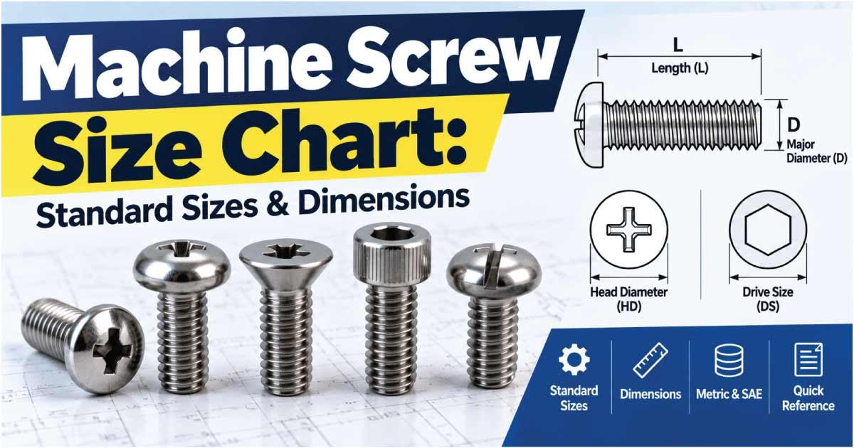 Machine Screw Size Chart