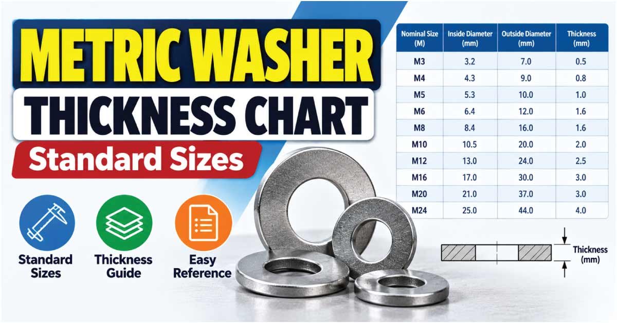 Metric Washer Thickness Chart