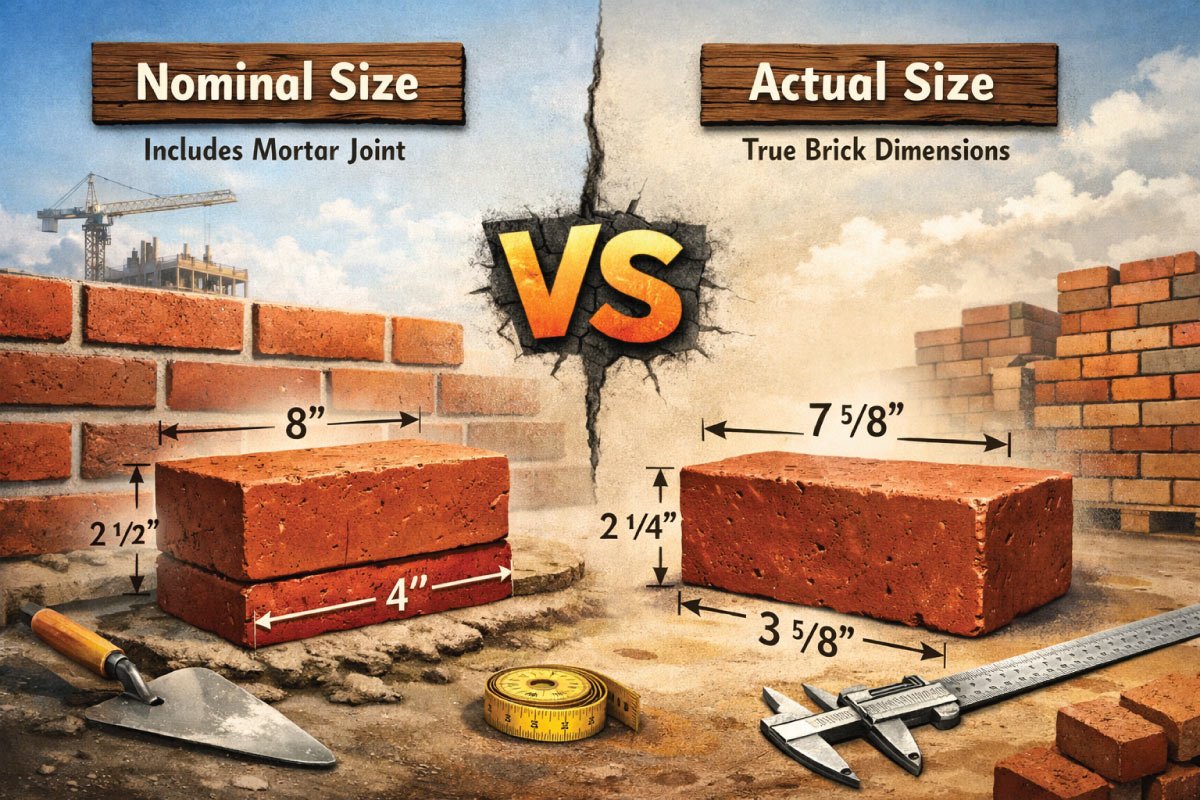 Nominal vs Actual Brick Sizes