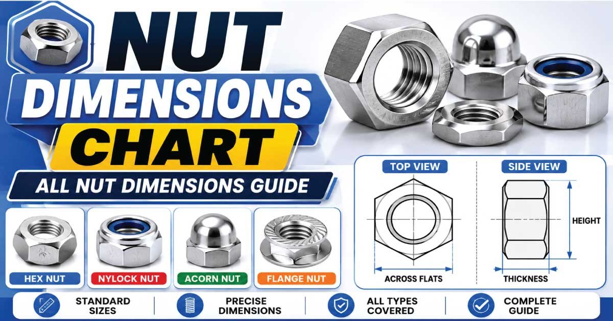 Nut dimensions Chart