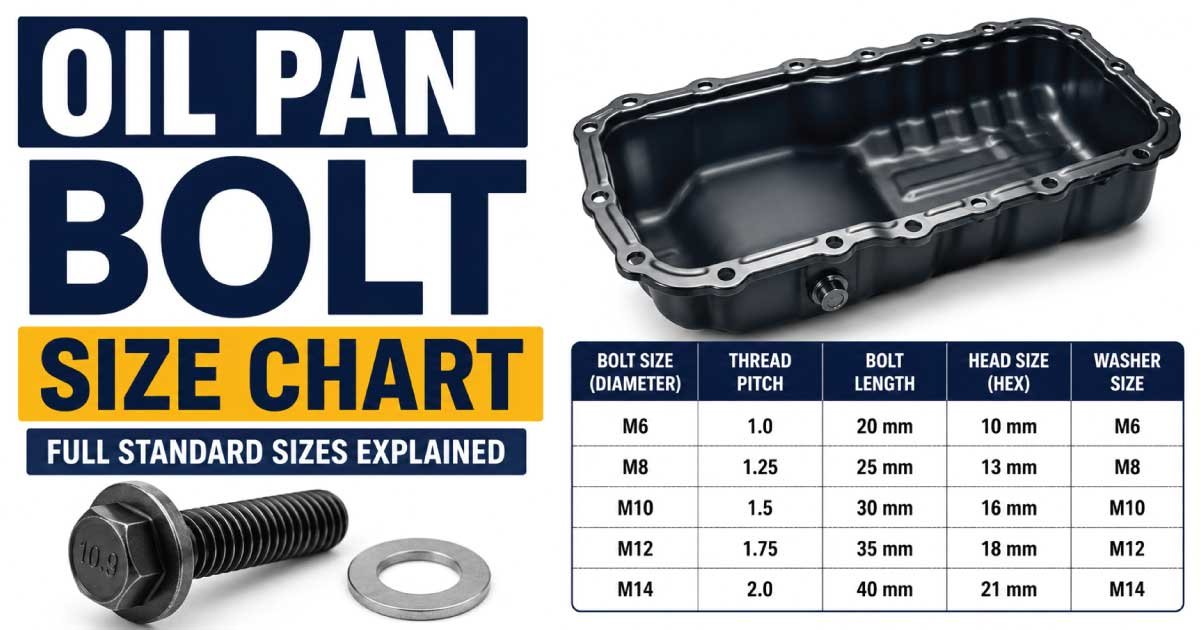 Oil Pan Bolt Size Chart