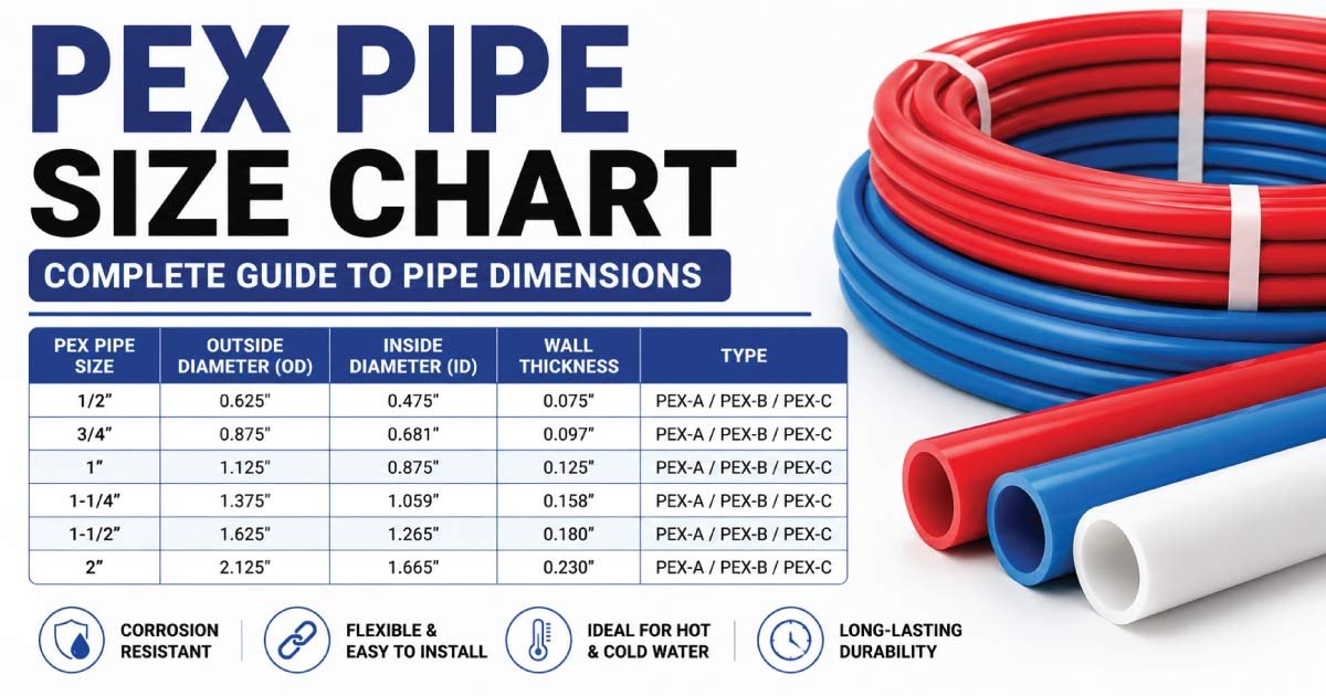 PEX Pipe Size Chart