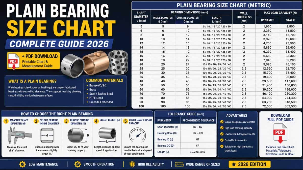 Plain Bearing Size Chart