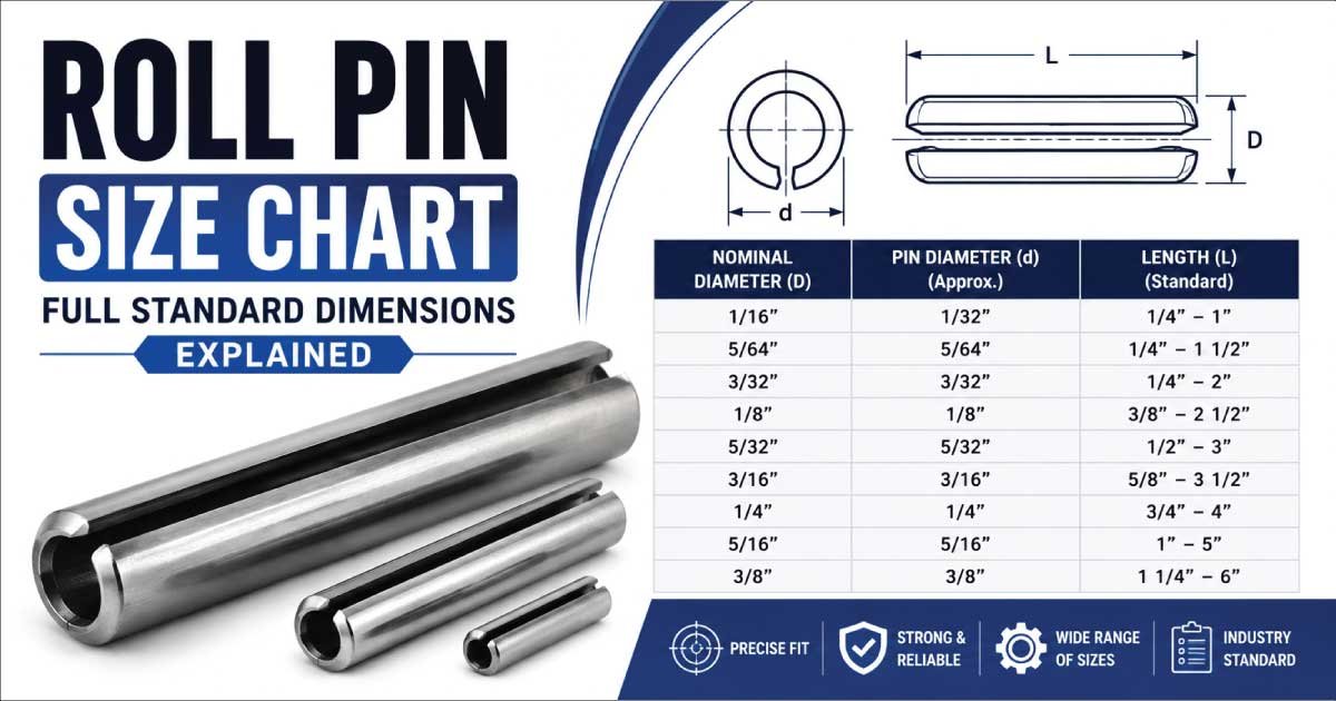 Roll Pin Size Chart