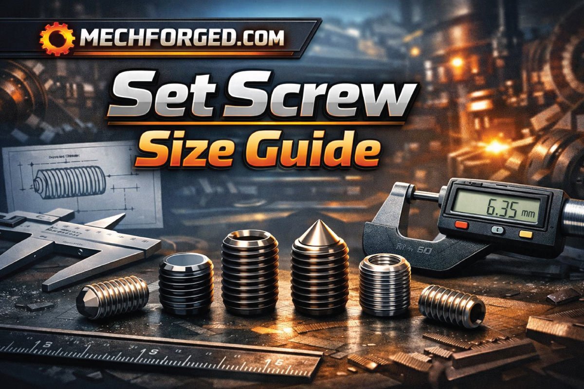 Set screw size guide