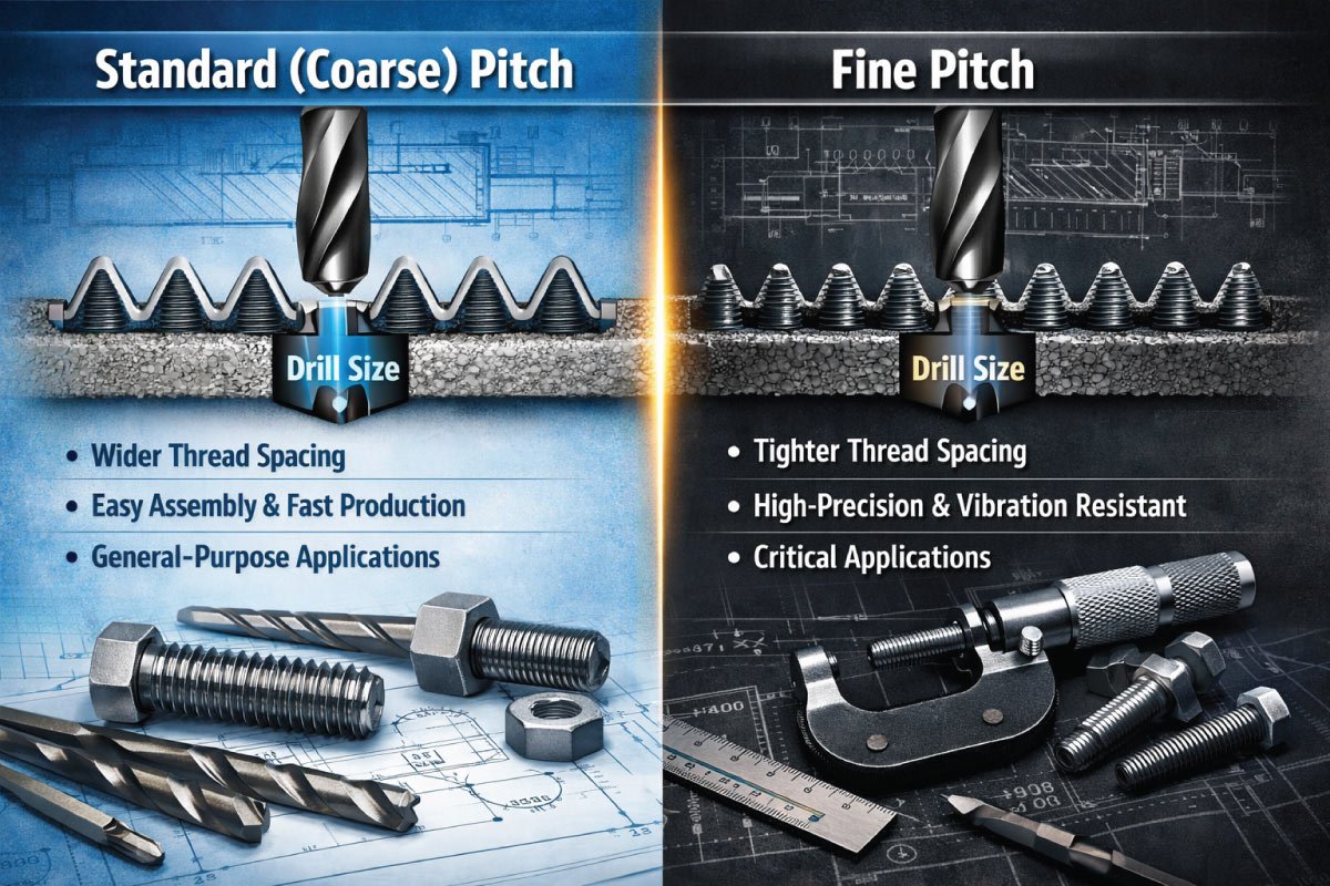 Standard and Fine Pitch M Drill Sizes