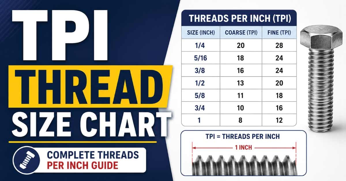 TPI Thread Size Chart