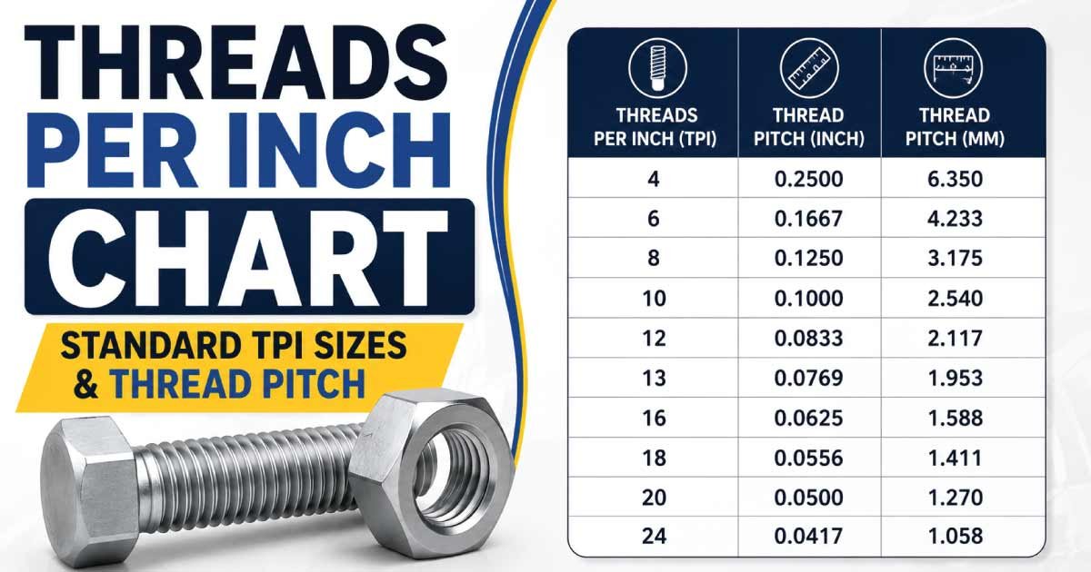 Threads Per Inch Chart