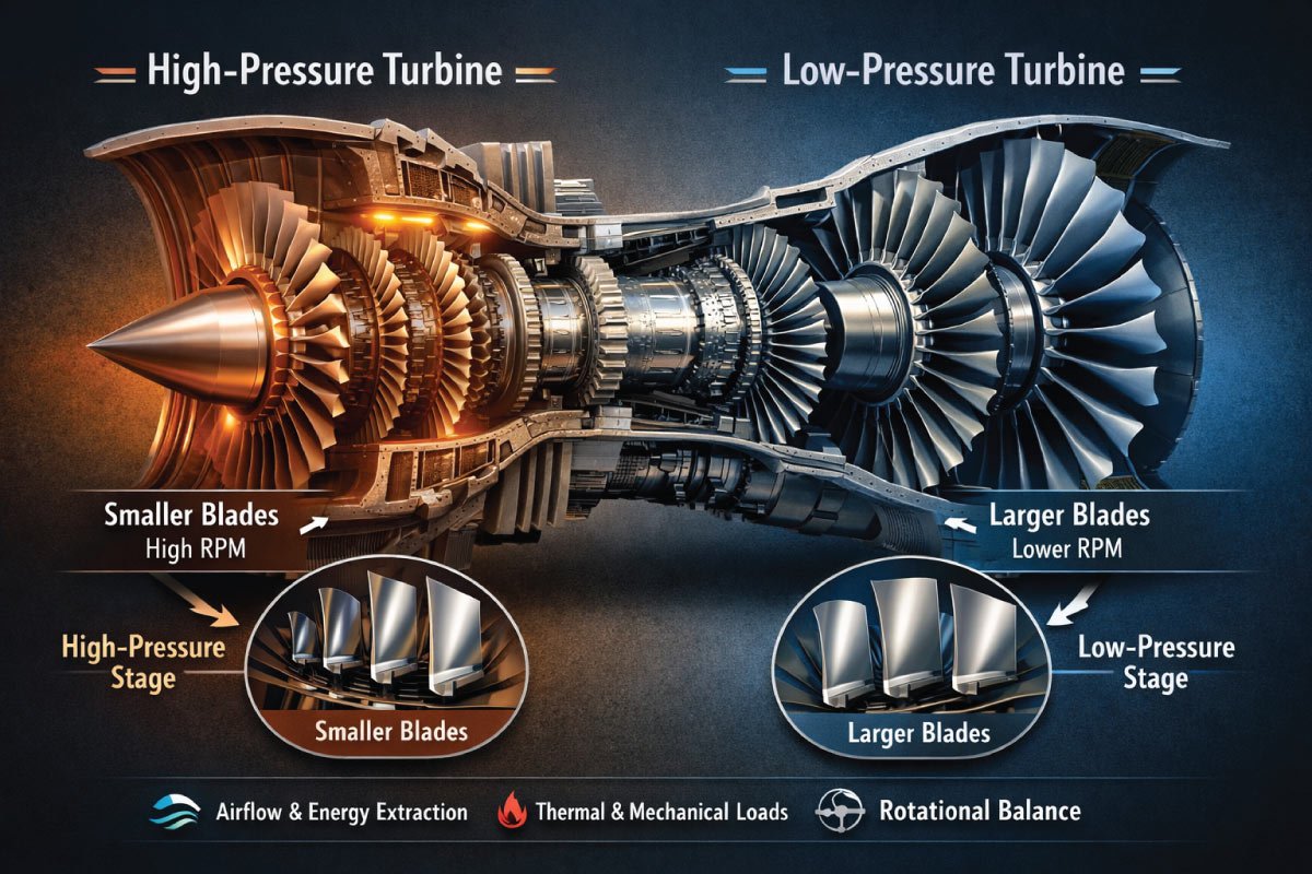 Turbine Blade Size by Engine Stage